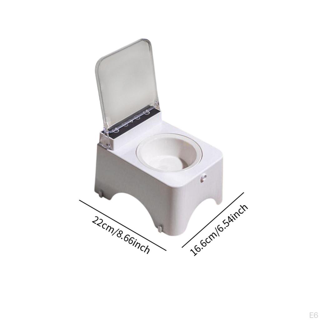 Cat Bowl with Raised Stand Auto Open Cover Pet Protect Pet's Neck for Cats Dogs Stable Smart