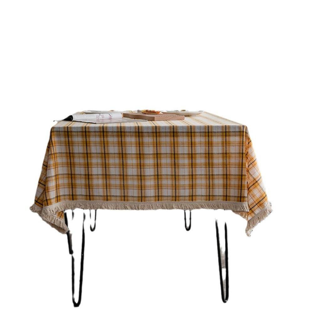 Iman Qiyun Purple Plaid Yarn-dyed Rectangular Tablecloth