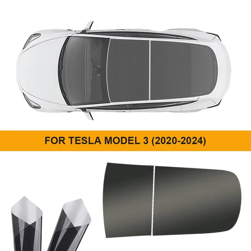 TPU Black Ice Armor Pre-Cut Sunroof Protection Film PPF for Tesla Model Y Juniper Model 3 X S Highland -2024 2025 2026 2027