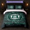 Plymouth Argyle FC Custom Name Text Bedding Set 1 Duvet Cover+2 Pillowcases Soccer Logo Personalized Gift For Special Occasion Bedroom Decor