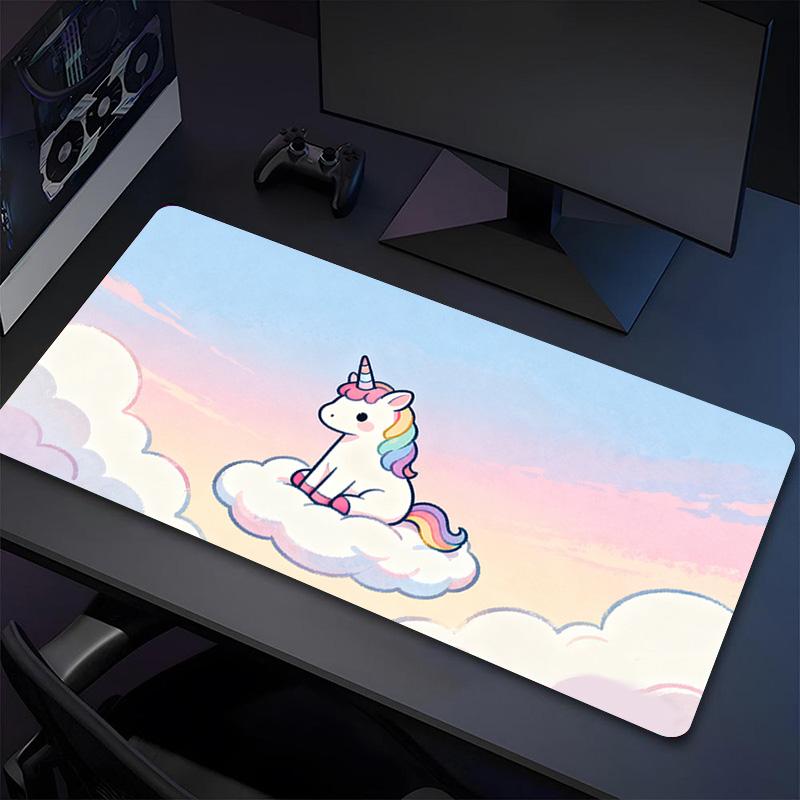 Unicorn Sky Xl Gaming Mouse Pad Nonslip Rubber Base Stitched Edge Waterproof Desk Mat For Pc Laptop Gamer Office Computer Accessories C927687
