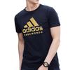 adidas Retro Buchstaben Logo Druck Atmungsaktives Sport Lauf Rundhals Kurzarm T-Shirt Herren T-Shirts Schwarz Gold ADICTT-BG