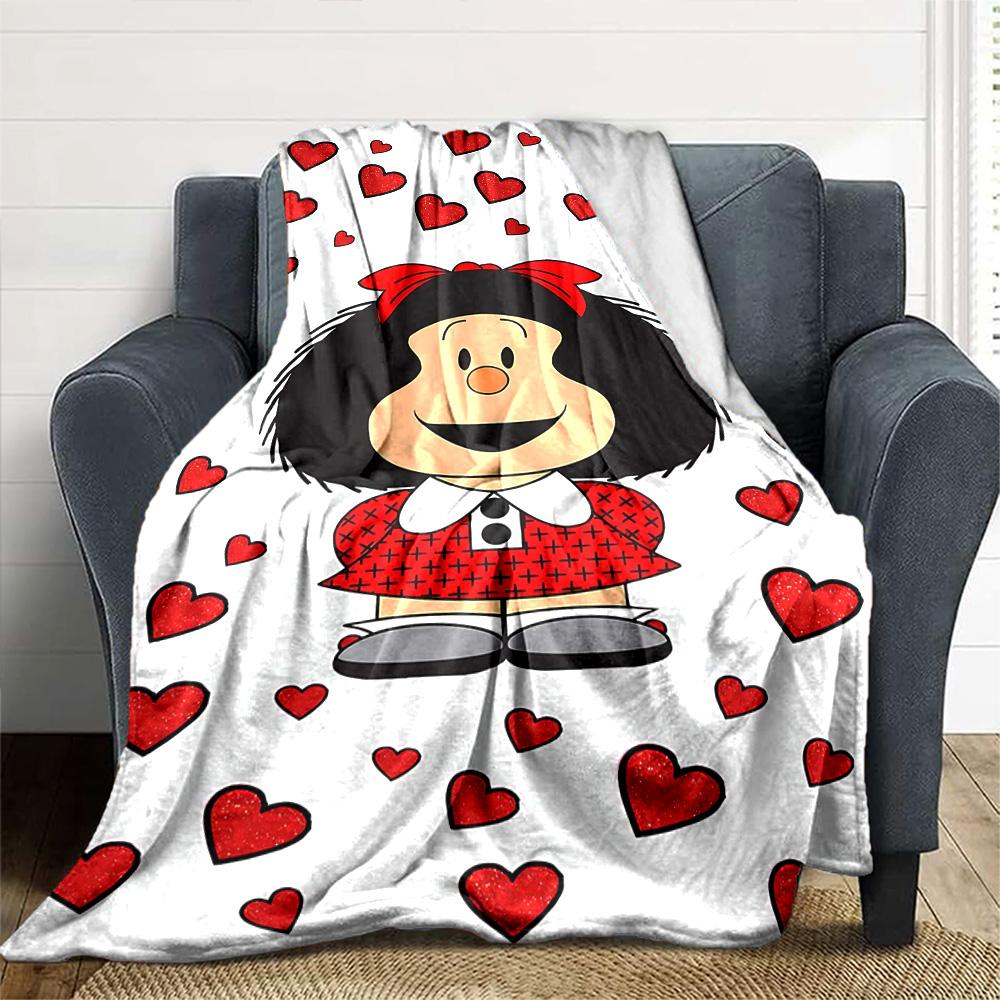 Mafaldas Herzliches Abenteuer Flanelldecke Super Weich Warm Gemütlich Decke Für Sofa Bett Büro Reisen Ganzjahres Wohnkultur Geschenk