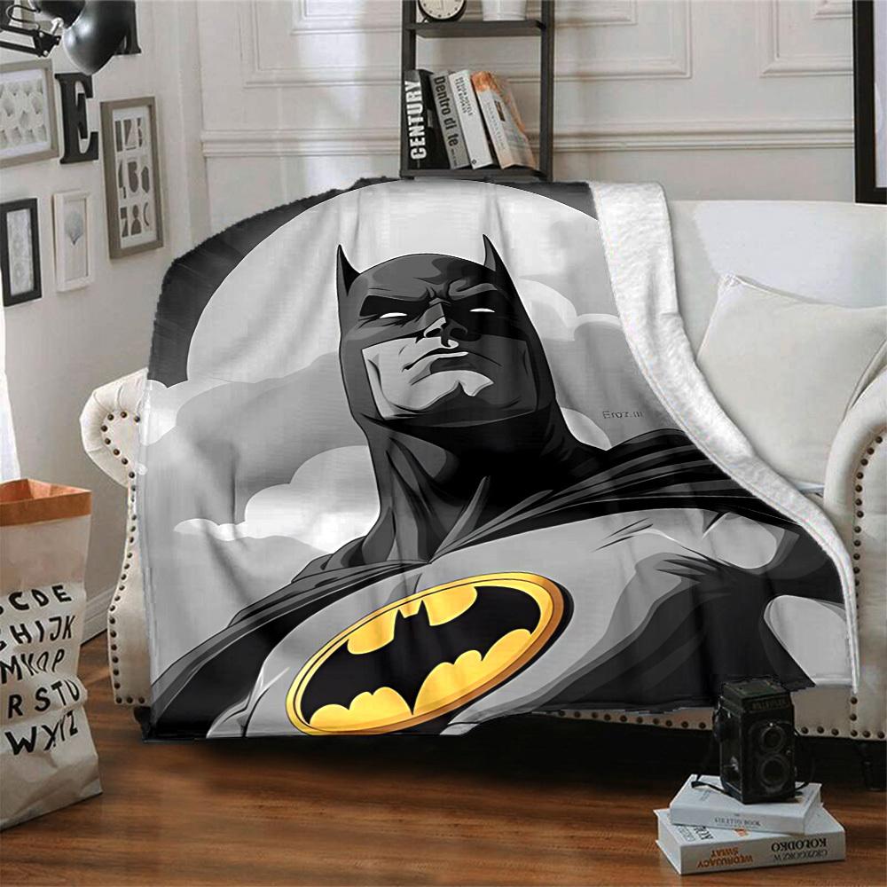 1pz Coperta con Simbolo di Batman Leggera in Flanella per Divano, Letto, Viaggio, Soggiorno, Ufficio, Divano, Sedia e Letto