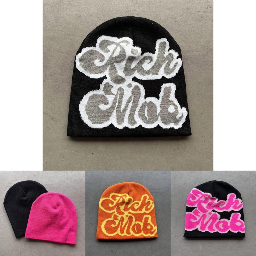Simple Color Blocked Letter Pattern Neutral Casual Warm Knitted Hat For Men And Women