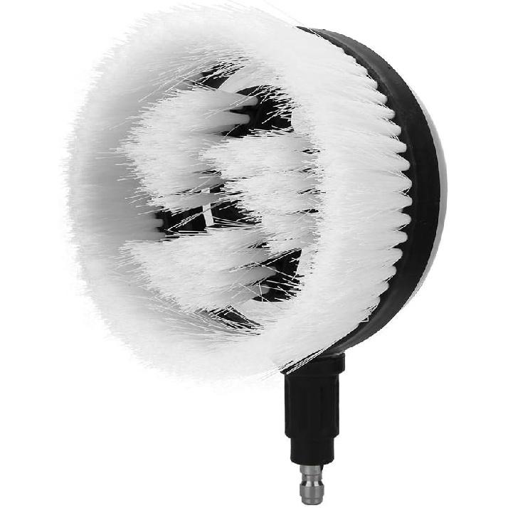 

White Drill Scrub Brush Car Pressure Washer Rotating Brush With Soft Surface For Cleaning Painted Vehicles Boats Flat Window Glass Stucco, Power Tool