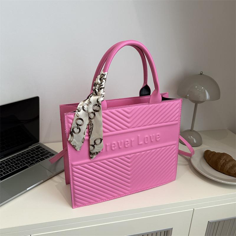 Chic Women s Single-shoulder Tote Bag In Black Pearl Pink And Stylish Colors For Everyday Use Pink