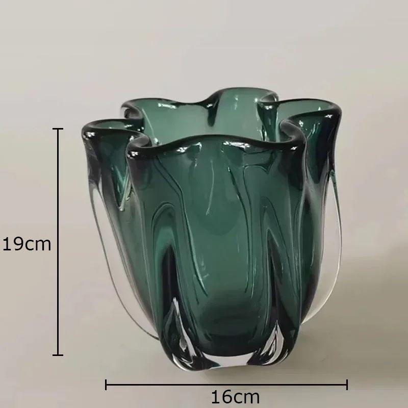 Flower Bud Shape Glass Vase Transparent Hydroponics Flower Pots Desk Decoration Floral Arrangement Vases Room Aesthetic Decor