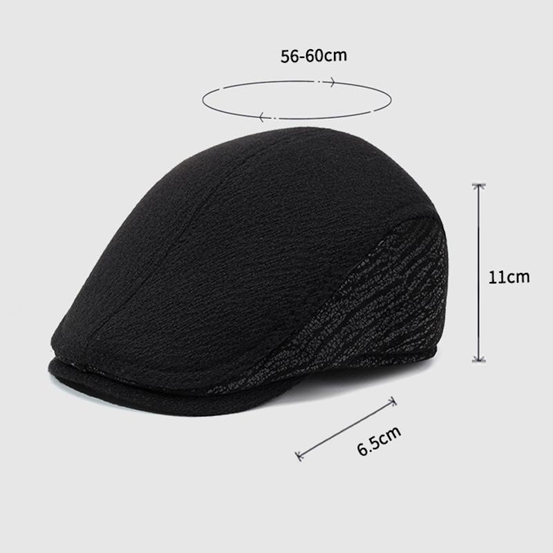 Men's Hat Dad's Hat Autumn Winter Wool Ear Protection Cap Middle-Aged and Elderly Beret Warm Forward Cap