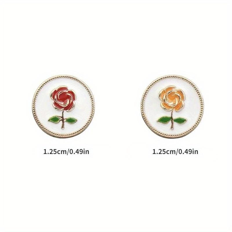 10Pcs High Quality DIY Handmade Needlework Shirt Buttons Sewing Accessories Rose Metal Buttons Decoration Button