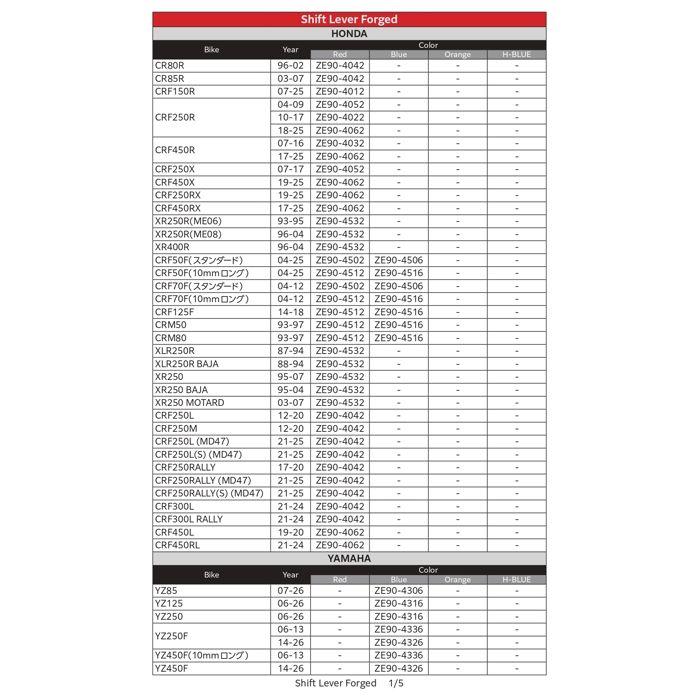 Modèles compatibles :Honda CRF 250 R 250 cc 2010-2017.ZE90-4022 Levier de vitesse forgé Honda.Levier de vitesse forgé.