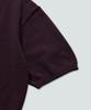 Pilpeu Half-Open Collar Short-Sleeved Stripe Knit (Navy)