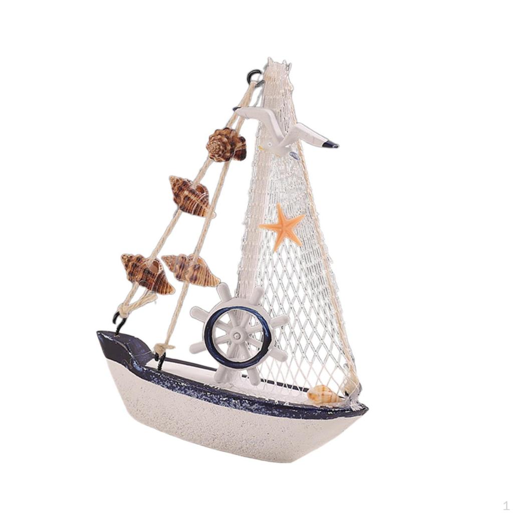 Handcrafted Mini Sailboat Model for Home Decor