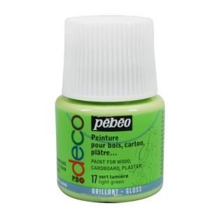 Peinture acrylique - Pébéo - P.BO Déco - Vert lumière - Brillant - 45ml