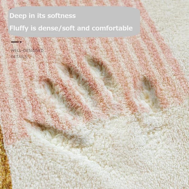 Modern Simple Imitation Cashmere Bedroom Bed Rug Oval Bed Front Mat Light Luxury Ins Style Carpet Nordic Living Room Rug