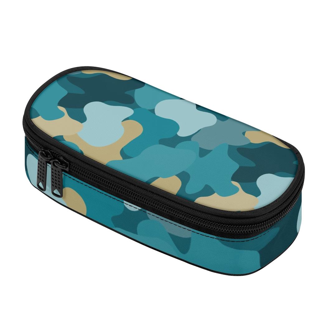 Pencil Bag 300D Polyester High Capacity Secure Zipper Closure with Main Compartment Mesh Pocket and Pen Slots for School and Study