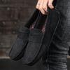 Hand-Sewn Suede Leather Men's Slip-On Shoes: Breathable, Wear-Resistant, Classic, and Fashionable for All Seasons.