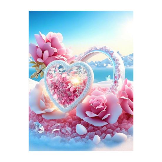 

1 комплект 5D набор для рисования стразами «сделай сам» пляжный дизайн в форме сердца с полными стразами легкое забавное изготовление E