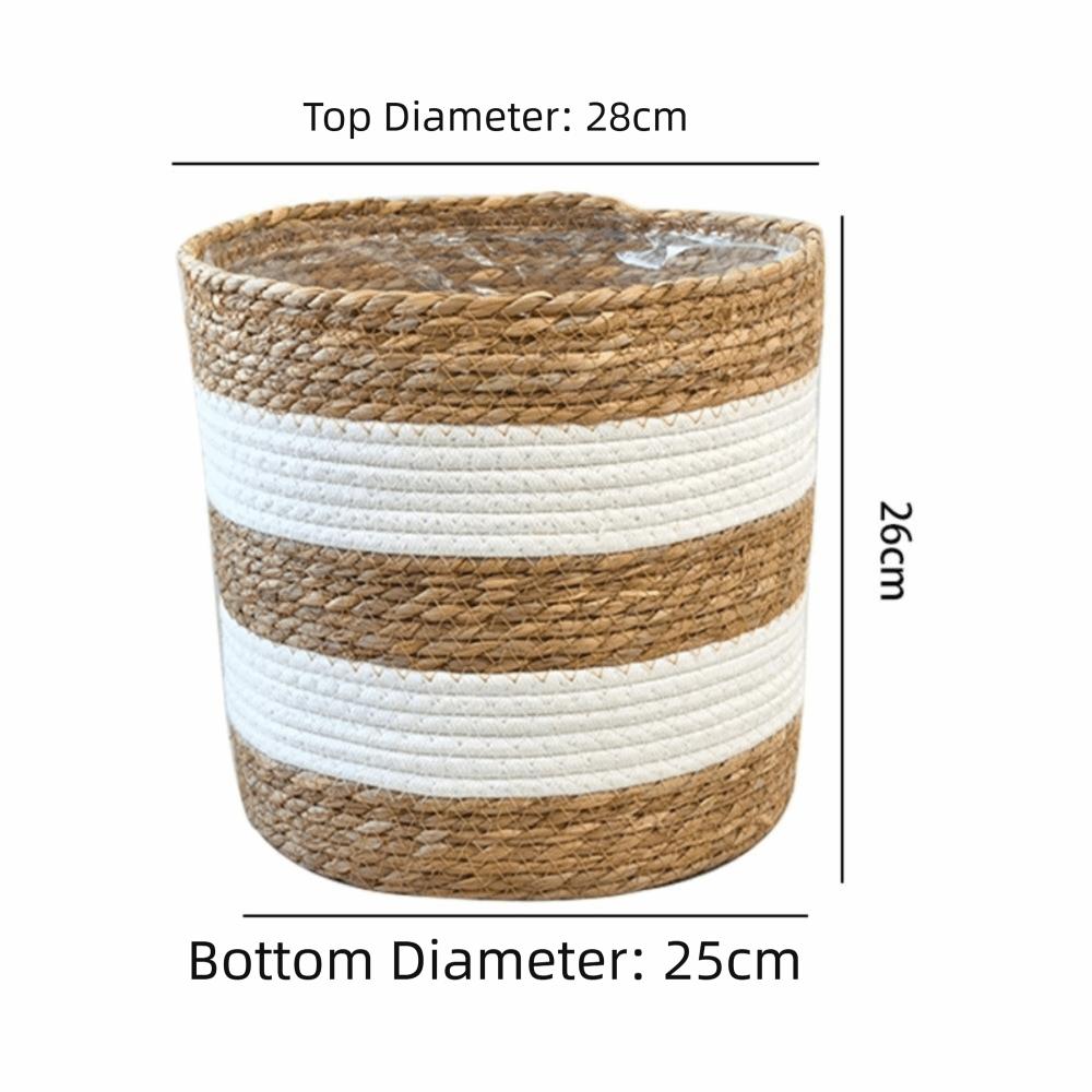 Woven Flower Plant Pot Basket Rattan Rattan Planter Basket Straw Weaving Basket  Plantable Plants