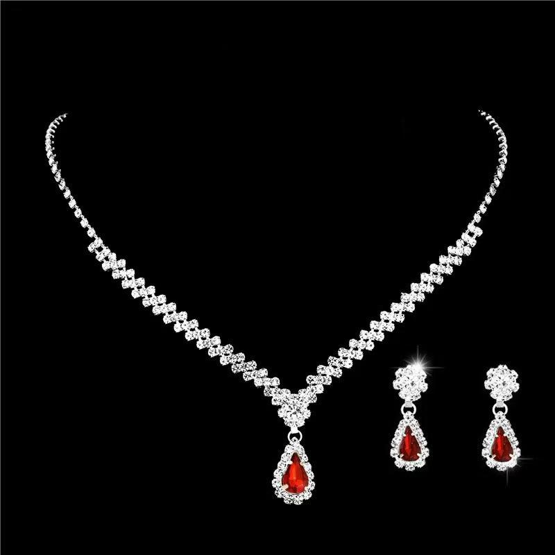 Sparkling Diamond Bridal Necklace & Earrings Set for Wedding and Evening Dress