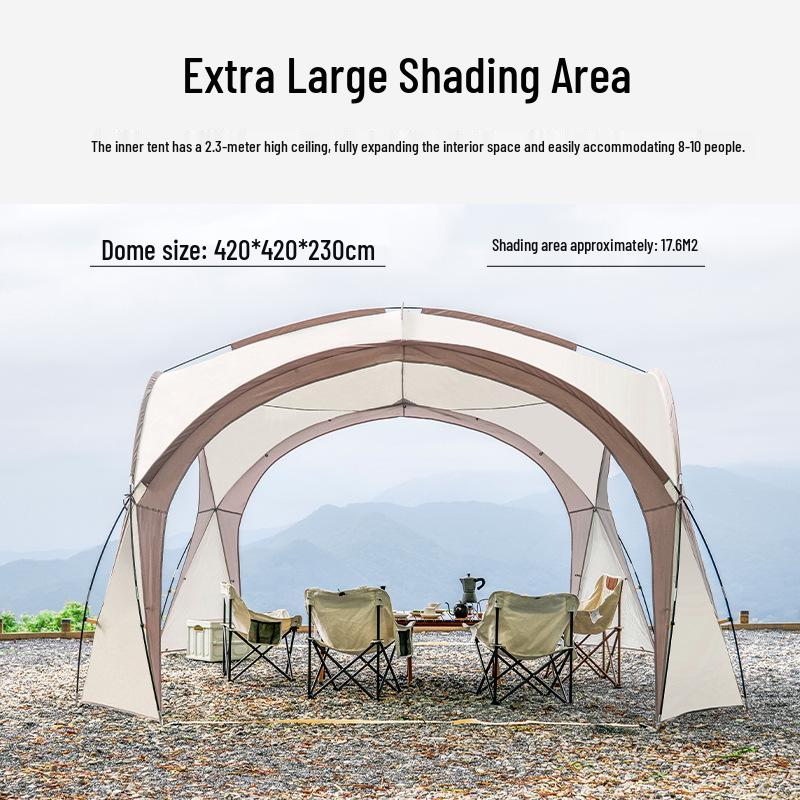 Dome Canopy Tent: Multi-Person Sunshade, Weather Protection, Portable for Outdoor Camping.