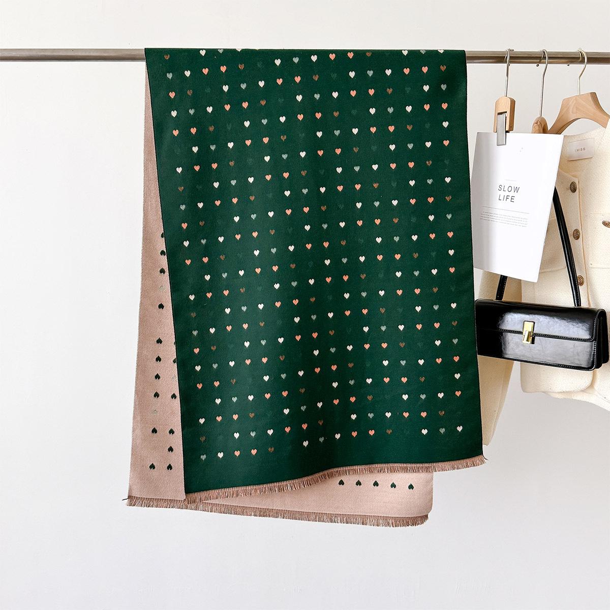 

1 Новый Роскошный Зимний Кашемировый Шарф Женский Любовный Принт Дизайн Теплый Пашминовый Плед Шарфы Женская Шаль Накидка Подарок Шейный Платок 66x186cm