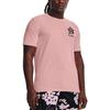 Under Armour Basketball Loose Fit Crew Neck Printed Short Sleeve T-Shirt Men Tops Pink 1372838-676
