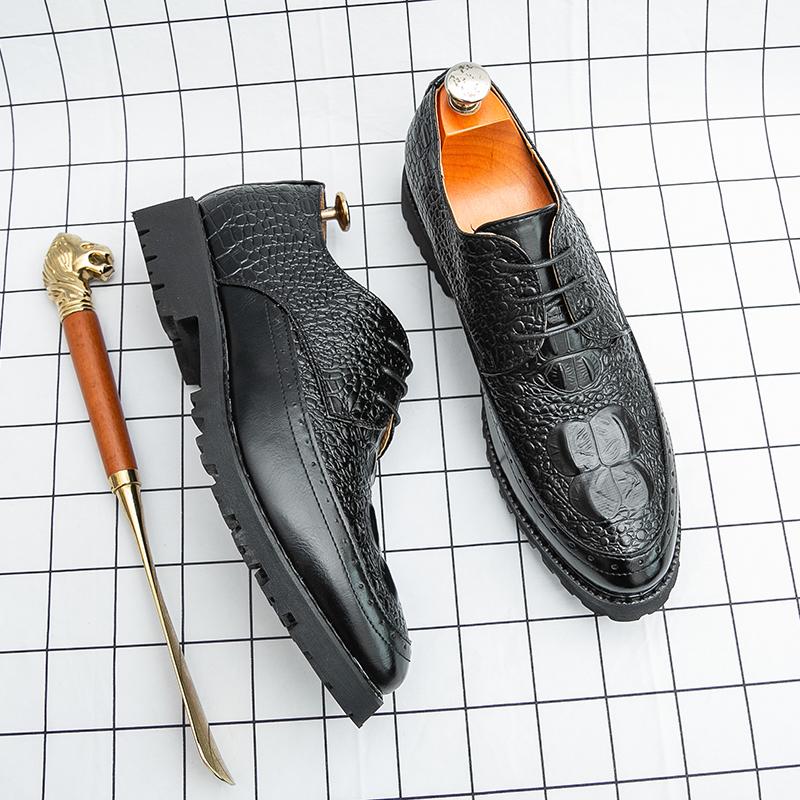 

Ретро Мужские Туфли Мужские Туфли на Платформе Дышащие Удобные Кожаные Туфли На шнуровке Деловая Офисная Обувь Мужские Размеры 38-46 46 чёрный