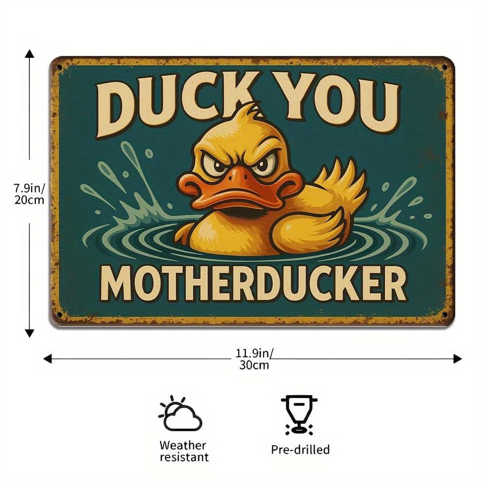 "Mother Duck" Humor Sign - 20.32x30.48cm Whimsical Metal Decor for Duck Lovers