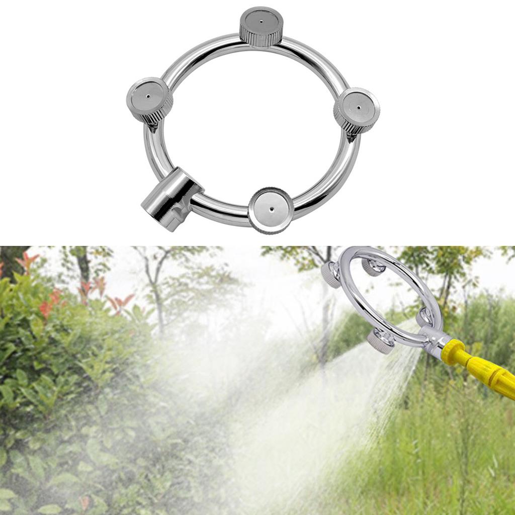 Garden Watering Sprayer Stainless Steel High Pressure Mist Sprinkler Head Garden Hose Nozzle Splitter Wide Angle