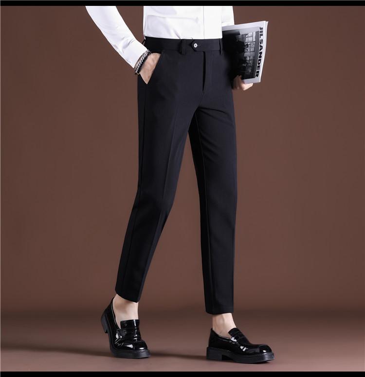 Autumn light luxury textured men's casual business pants, slim-fitting and versatile professional casual men's pants with small feet