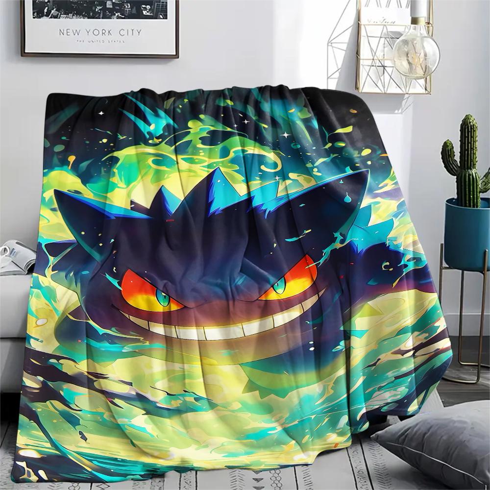 Pokémon  Ghost Bulbasaur Print Flannel Blanket,High Quality Comfortable for All Seasons,Home Decor,Warmth and Comfort,Perfect for Christmas Gifts