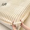 Plush Mattress Protector Velvet Fitted Sheet for Winter Warm Bottom Bed Deep Pocket with Pocket All-Around Elastic Fluffy Cover