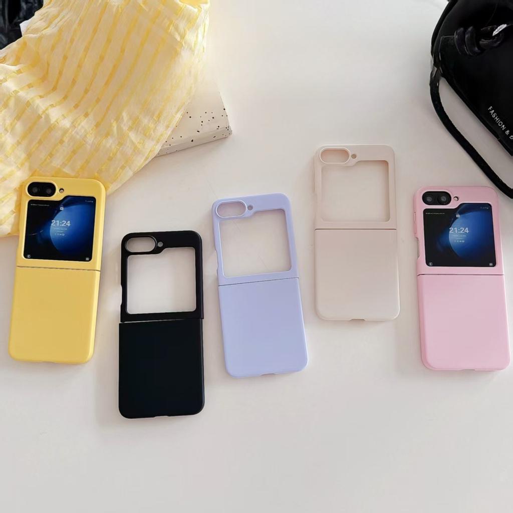 New Model Suitable for Samsung Z Flip7 Mobile Phone Case Ultra-thin PC Skin Feeling 3 4 5 6 Simple Folding Protective Case