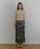 Teuwi Port Flower Mesh Banding Long Skirt