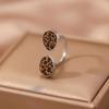 Leopard Print U-Shaped Open Women's Ring - Retro Internet Celebrity Style
