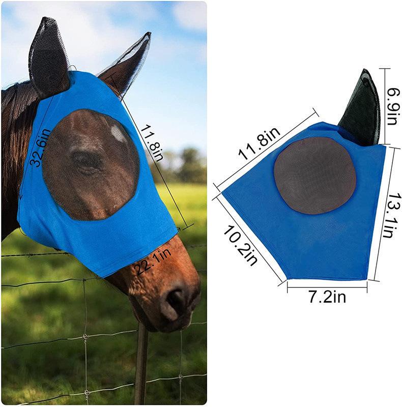Breathable Horse Mask Insect Fly Protection Equine Gear Equestrian Supplies Durable Comfortable Fit Mosquito Shield For Horses