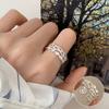 VENTFILLE 925 Sterling Rings for Women Fashion Geometric Handmade Irregular Line Ring Party Birthday Gift Dropshipping