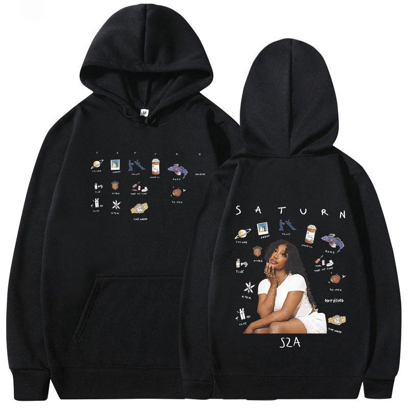 SZA 2025 Music Saturn Hoodies Men Women Clothes Harajuku Aesthetic Pullovers Fashion Hip Hop Long Sleeve Sweatshirts Fans Gift