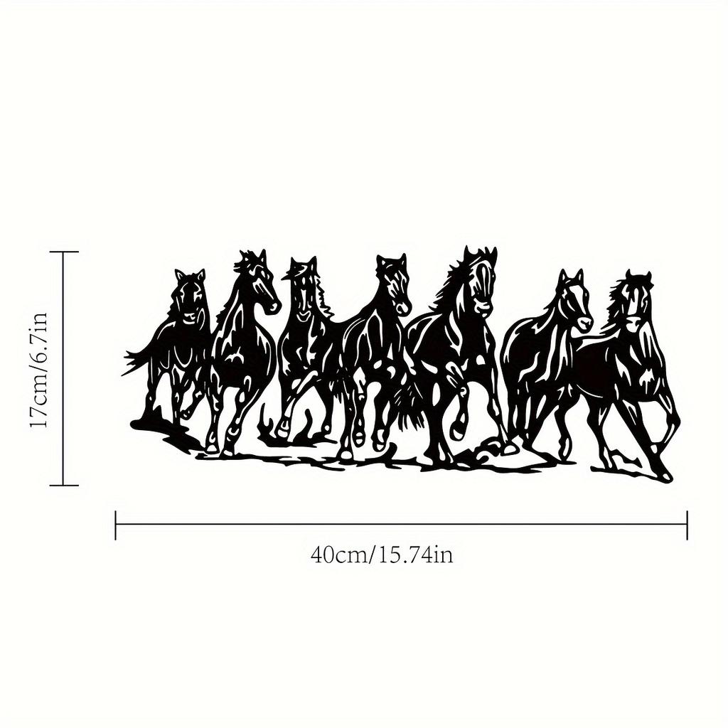 1pc Metal Horse Family Wall Art, Rustic Farmhouse Entryway Decor, Wildlife Animal Lover Gift, Horse Head for Halloween Christmas New Year