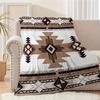 VIKAMA Southwest Geometric Throw Blanket Flannel Machine Washable Lint-Free Wabi-Sabi Style Living Room Bohemian Theme Decor