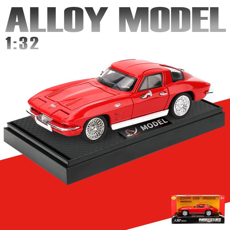 

1:32 Corvette C2 Vintage American Sedan Classic Classic Car Alloy Model Collection Ornament Holiday Gifts