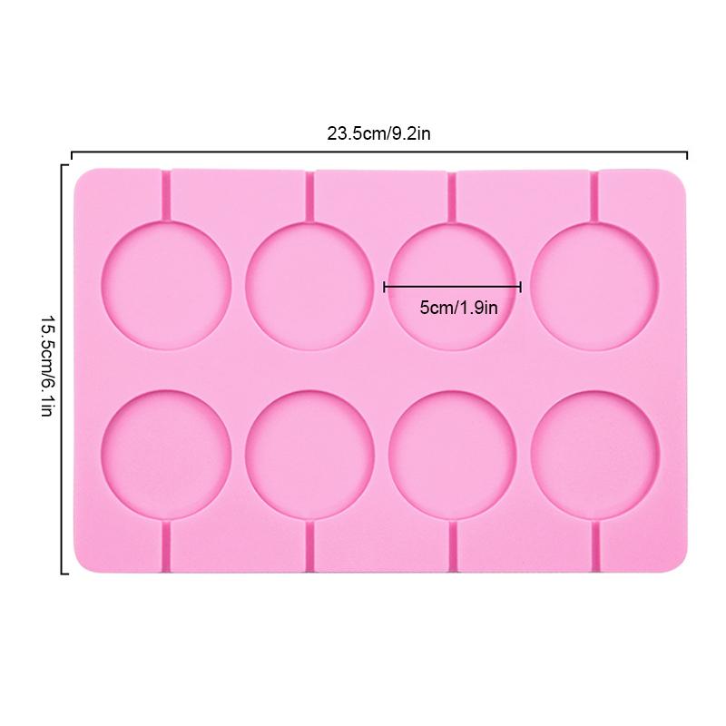 

2 упаковки силиконовых трафаретов для леденцов, 8 круглых шоколадных леденцов, шаблон с 20 палочками, кухонные принадлежности