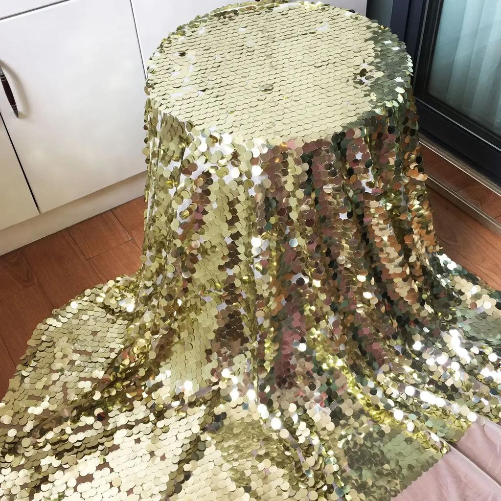 18mm Fish Scale Sequin Embroidered Fabric Photography Live Broadcast Background Decoration Cloth Stage Costumes Production