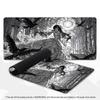 XXL Large Desk Mat Dark Anime Female Raven Floral Butterfly Mousepad Non-Slip Rubber Keyboard Mat Art Gaming Office Desk Pad