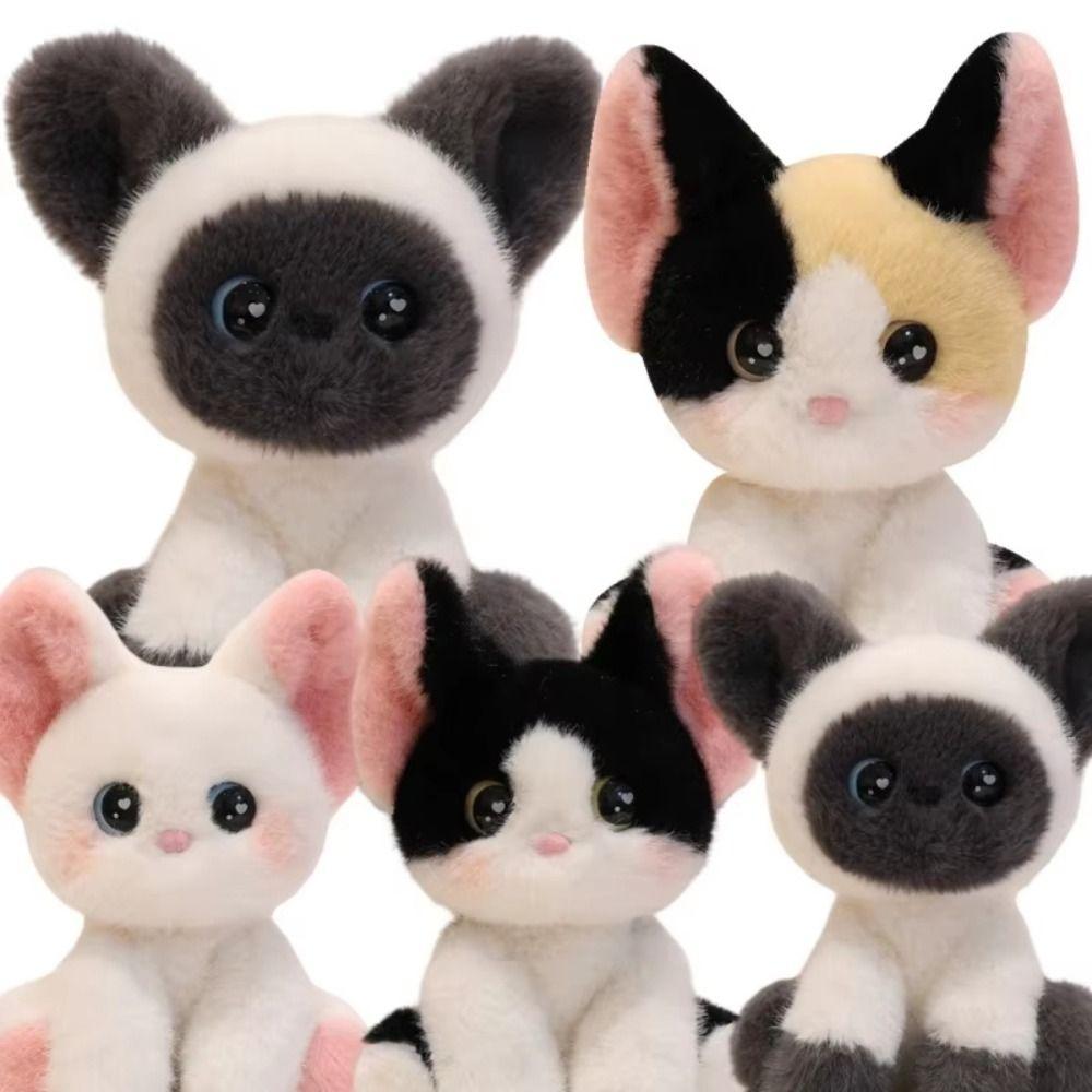 Stuffed Animal Stuffed Devon Rex Kitten Doll Cat Plush Doll Boys Girls Siamese Cat Plush  Kids Toy