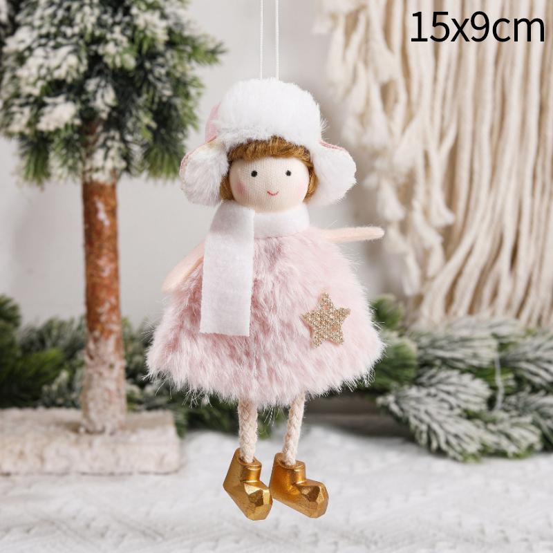 2025 Christmas Angel Dolls Plush Girl Christmas Tree Decorations for Home Navidad Ornaments Xmas Pandent New Year Gifts for Kids