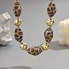 Fashion Color-blocked leopard print necklace For Women Ladies