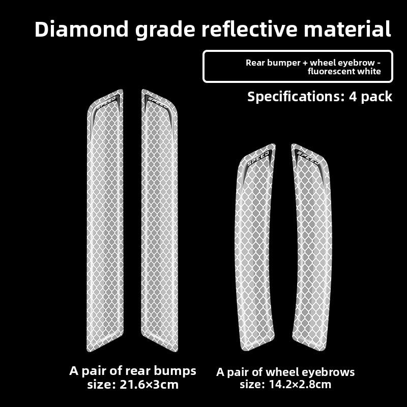 2PCSCar Wheel Arches Front and Rear Bumpers Night Reflective Decorative Car Stickers Universal Body Protection Stickers Stickers