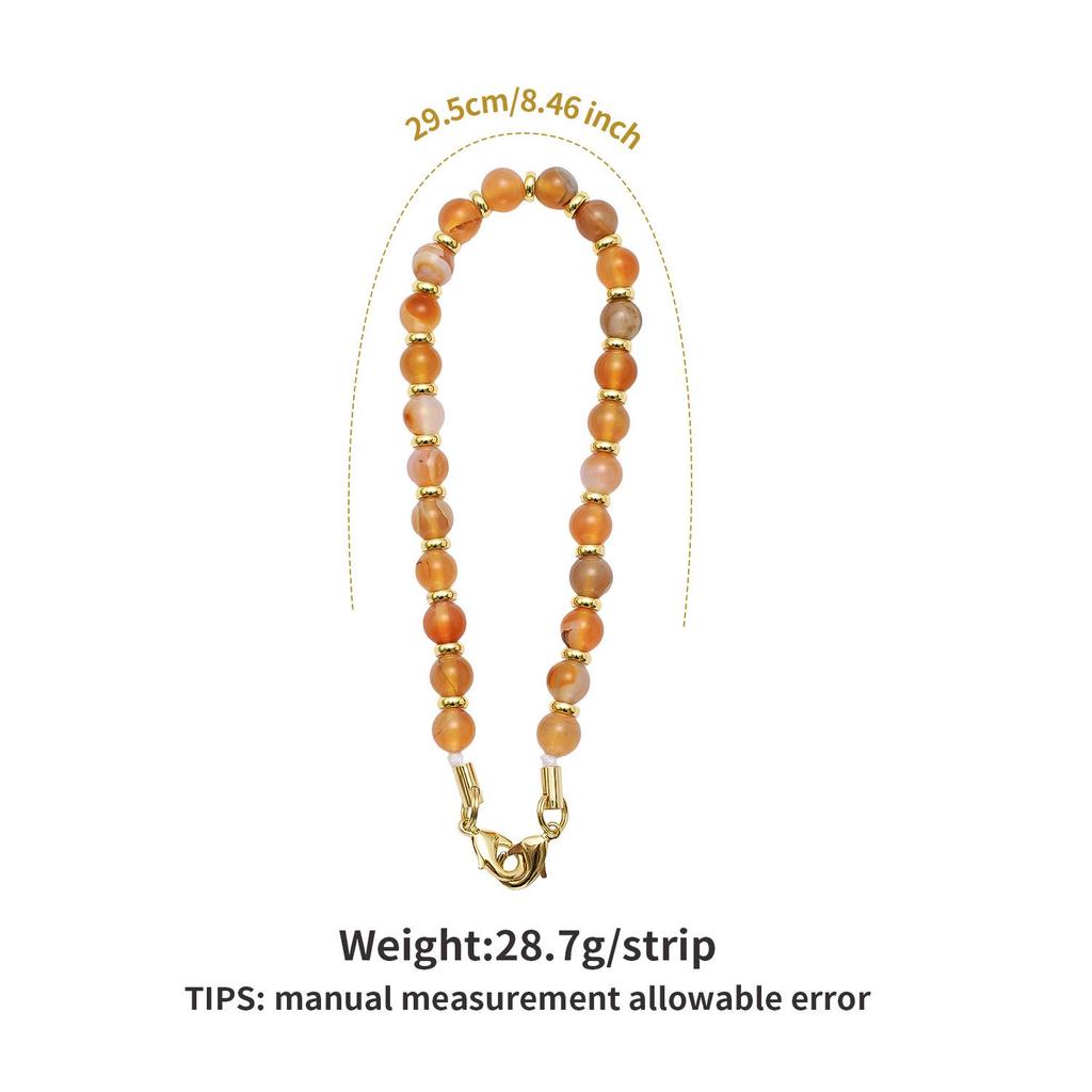 High-End Men's & Women's Fashion Cat's Eye Stone Beaded Phone Chain Lanyard